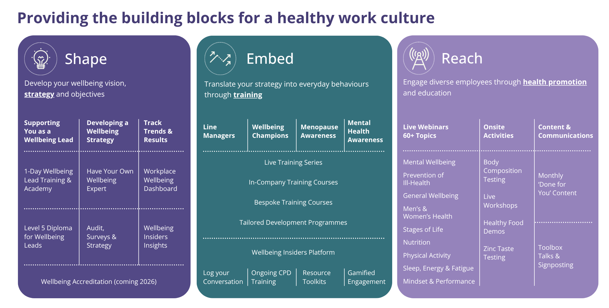 Workplace Wellbeing Building Blocks